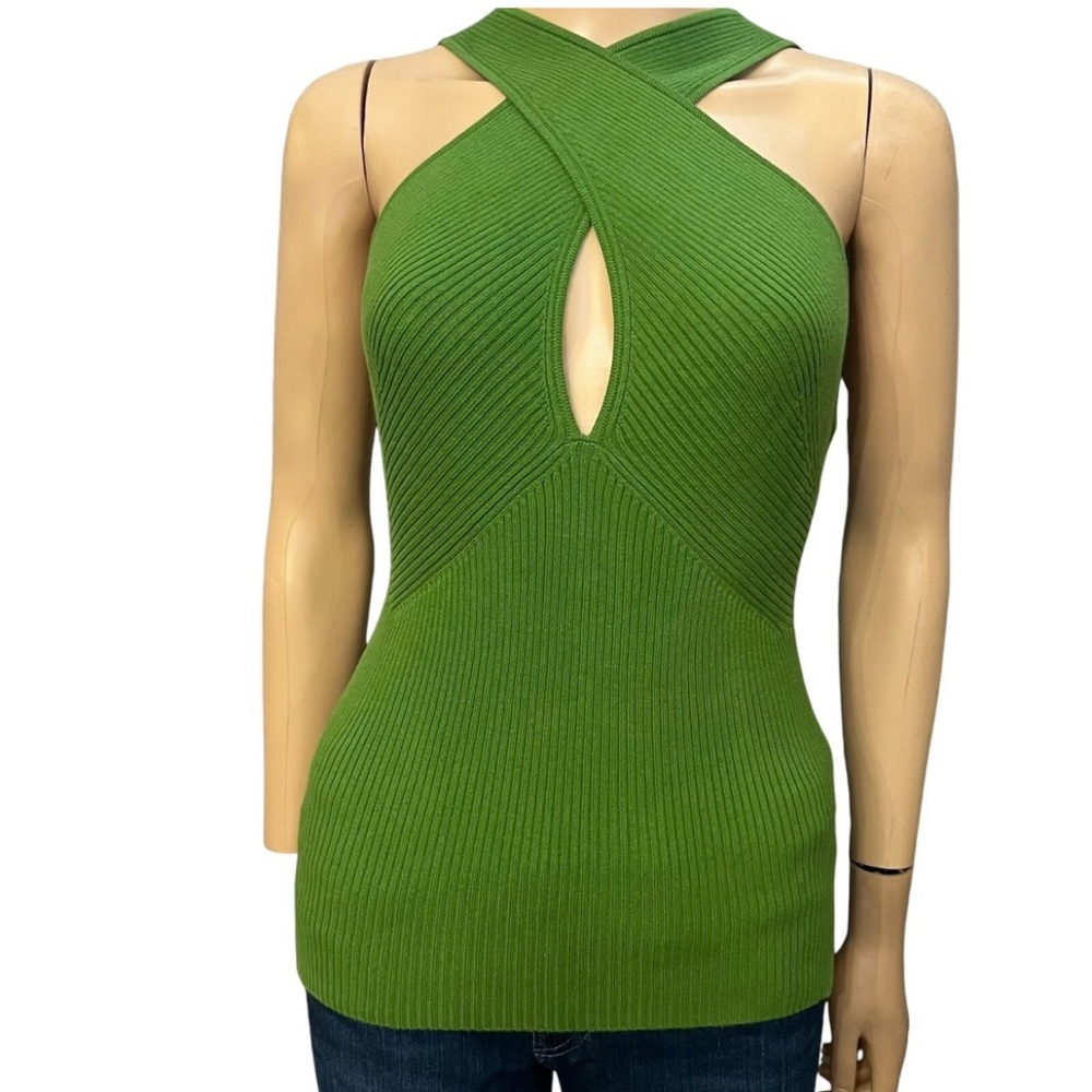 Banana Republic Cross Front Green Knit Tank Top